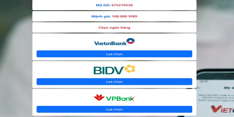 Khi nạp tiền, hãy lưu lại giao dịch để tránh gặp các sự cố phát sinh